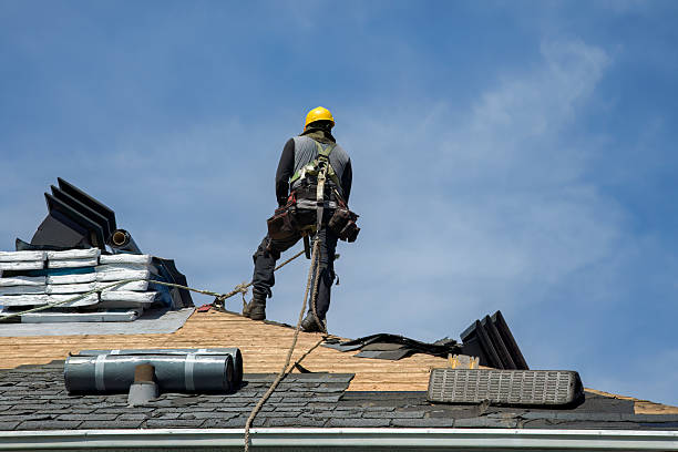 Professional Gutter Installation technician working in Aldrich, MN